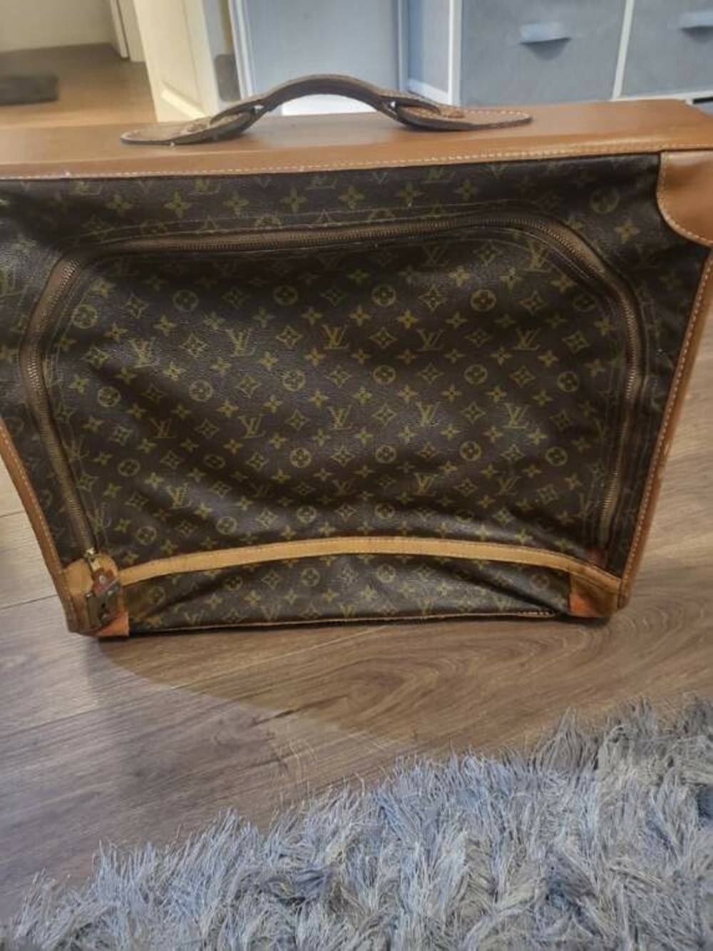 Rare Vintage Louis Vuitton Travel Canvas Monogram Suitcase Garment Bag